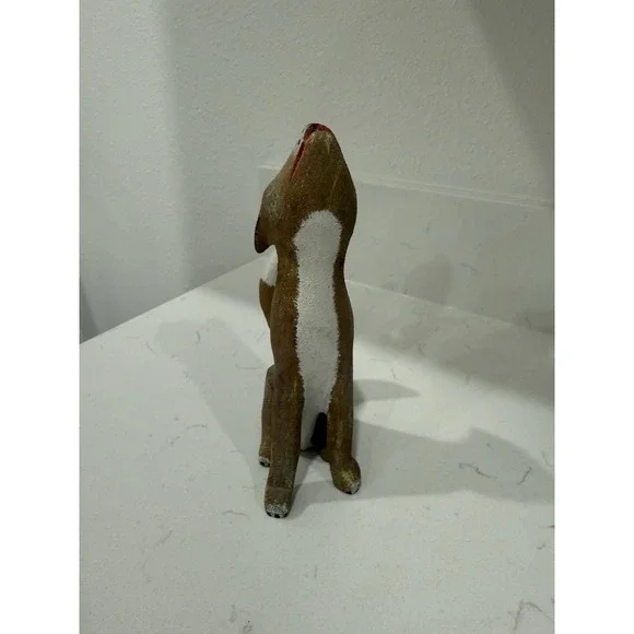 Vintage David Alvarez Signed Carved Wood Howling Coyote7 Folk Sculpture